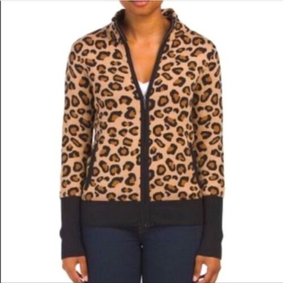 Rachel Zoe Sweaters - Rachel Zoe Leopard Print Full Zip Sweater XS